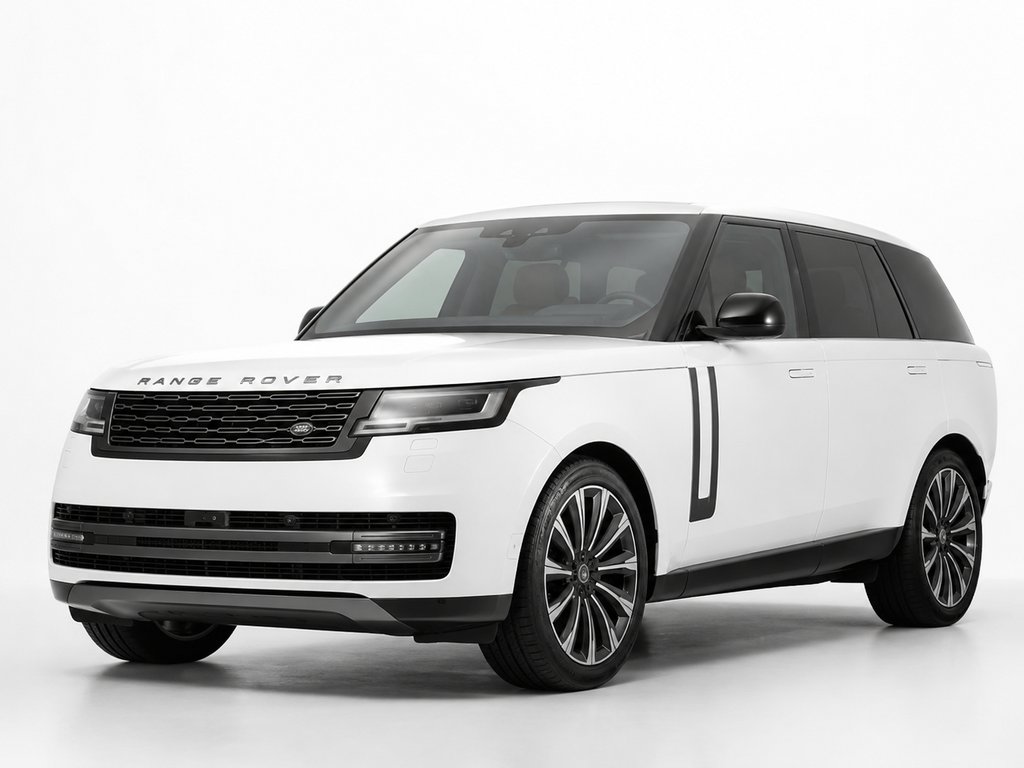 白色豪华SUV，硬朗车身线条，大尺寸轮毂，现代都市写实风格