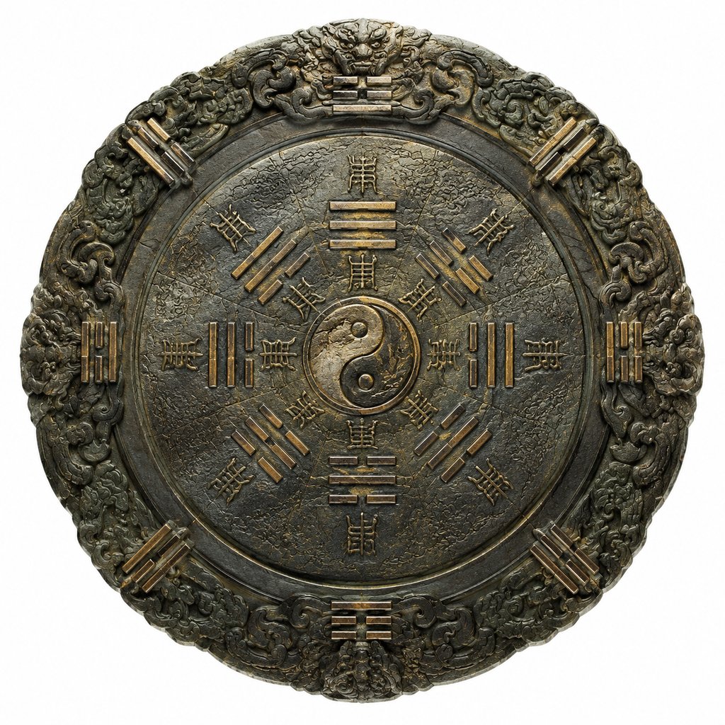 伏羲八卦图 八卦图 卦象石盘 玄光 演道 上古洪荒写实道具图 3D资产参考