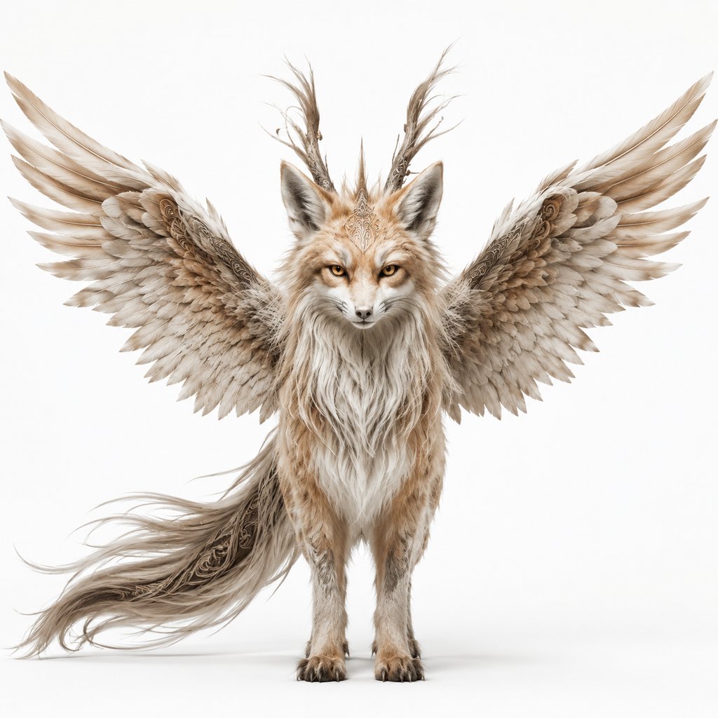 獙獙旱兆 獙獙旱兆 狐形有翼 异兽 上古洪荒写实异兽图 3D资产参考