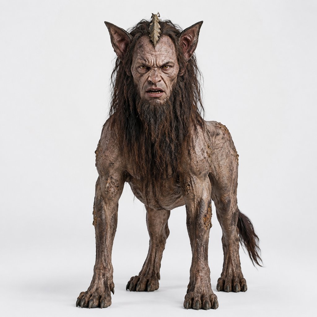 奢比 奢比 兽身人面 犬耳 神怪 上古洪荒写实异兽图 3D资产参考